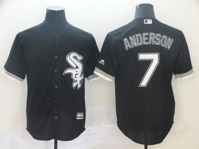 Men's Chicago White Sox #7 Tim Anderson Black Cool Base Stitched MLB Jersey